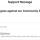 An automated Facebook anti-spam message.